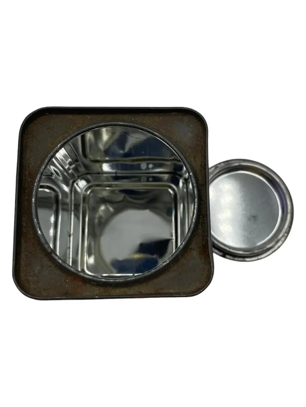 Vintage Farrah's Toffee Tin: English Blue & Silver Lidded Box